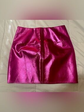 Metallic Fuchsia Mini Skirt